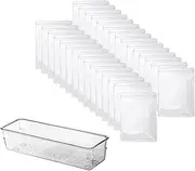 [kowaku] Generic Jewelry Storage Bag Box, Dustproof Portable Plastic Pack Anti Tarnish Clear Holder Organizer Desktop Drawer for Bracelet Earring Ring Girls, 30xM Bags+Extend Box