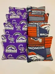 8 Cornhole Bag Set Corn Hole Colorado Rockies and Denver Broncos