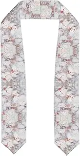 [SKKNT] White Marble Rose Gold Print Graduation Shawl Stole For Academic Commencements Honor Sash Congratulations Gift