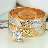 在飛比找蝦皮購物優惠-H3063 金色銀色斜直線 黃金水鑽戒指【7~11號】韓國鑽