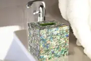 5" Elegant Abalone Shell Inlay Tissue Box Handmade Luxury Home & Bathroom Decors