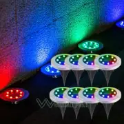 Luces Solares Al Aire Libre, Luces De Disco Solar 8 Luces Led De Jardin Camino