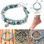 1X Boho Bracelet Starfish Turquoise Beads Sea Turtle Sandal AnkletS Anklet K1D1