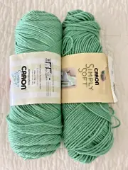 Caron Simply Soft 2 Partial Skeins. Color Sage Green.