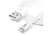 StarTech.com 2m (6ft) Long White Apple 8-pin Lightning Connector to USB Cable for iPhone / iPod / iPad - First End: 1 x 4-pin USB Type A