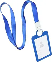 jojofuny Id Card Sleeve with Lanyard Reusable Badge Protector for Id Credit and School Cards Wear Soft Holder Window Design for Easy Access for Office and Security Staff