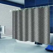 Intersecting Gray Ribbon 3D Shower Curtain Waterproof Fabric Bathroom Decoration