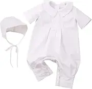 [GRACEART] 100% Cotton Boys Christening Baptism Outfits Knickers and Hat