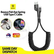 Baseus Coiled USB To Type C Charger Cable Fast Charging Data Cord For Samsung
