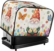 Easter Gnomes Print 2 Slice Toaster Cover Fingerprint Bread Maker Protectors,Kitchen Small Appliance Dust Cover