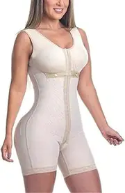 High Compression Garment with Hook and Eye Closure Adjustable Bra Body Shaper Postpartum Recovery Bodysuit Tummy Control