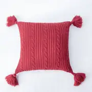 Knitting Sofa Throw Pillow Case Solid Soft Square Rectangle Home Bed Cover D??or