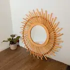 60cm Round Rattan Mirror - Sun Spiral