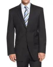 NWT Jones New York Collection Men's Wool Herringbone 24/7 Suit Jacket Black R38