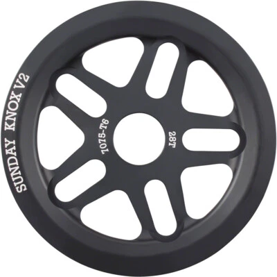 Sunday Knox V2 Sprocket - 28t, Black Chainring w/ Guard BMX Bike