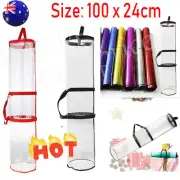 Christmas Wrapping Paper Storage Bag PVC Clear Tidy Gift Wrap Organizer Decor -