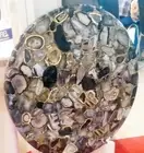 Natural Agate Coffee Round Table, Agate Stone Modern Living Furniture Home Decor