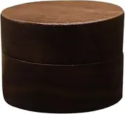 JECOMPRIS Wooden Ring Box with 2 Slot Small Wood Ring Jewelry Holder Storage Case for Proposal Engagement Wedding Anniversary Ceremony