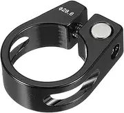 uxcell 28.6mm Cycles Bike Seat Post Clamp, Aluminum Alloy Seat Tube Clip Bike Quick Release Clamp for Mountain Bike Road Bike Gear Track Bike Folding Bike Black