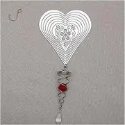 Wind Chimes with Spiral Tail 3D Metal Rotating Wind Chime Christmas Pendant Hanging Wind Spinner Spiral Windchimes Garden Yard Home Decor Wind Chimes Outdoor (Size : Love)