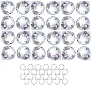Crystalsuncatcher 24Pcs Clear Crystal Ball Prism Suncatcher Rainbow Pendants Mak