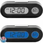 Car Clocks with Fahrenheit Temperature Blue Backlight 2 in 1, Small Electroni