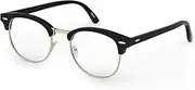 Zenni Optical Blue Light Blocking Glasses for Women Men - Ideal for Work, Gaming, TV - Anti Eyestrain UV Protection (Black Gold), Black Tortoiseshell - Retro Browline Frame, Retro Browline Frame