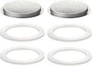 DITOSH 2 Pcs Filter with 4 Pcs Silicone Gasket Seals for 9 Cup 12 Cup Stovetop Espresso Coffee Maker Replacement Parts for Big Tummy and Straight Stainless Steel Moka Pot