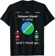 [X.Style] Solomon Islands is Calling and I Must Go Solomon Islands FLA ds1305 T-Shirt (L) Black