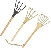 SUPVOX 3Pcs Vintage Iron Garden Rakes Mini Decor Tools for Home Gardening Art Retro Design Household Planting Accessories Present for Garden Enthusiasts