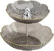 LCSVCCXA Cupcake Dessert Stand Cake Stand Rounds on Several Levels Rack of Food for Fruit for Afternoon Fruits Kitchen, Gray M 2 Tier, as described