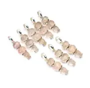 WHOLESALE 8PC SOLID STERLING SILVER PINK ROSE QUARTZ CHAIN PENDANT q994