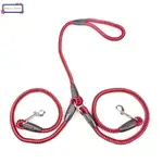 RIBBON DOUBLE DOG LEASH ONE DRAG TANGLE TRACTION ROPE