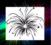 LARGE FIREWORK W/ STARS AIRBRUSH, PAINTING, ART, TEMPLATE STENCIL