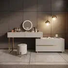 Roi Luxe Dressing Table With Adjustable Illuminated Mirror And Stool/Bedroom ...