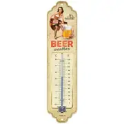 Nostalgic Art 28x6.5cm Wall Hanging Room Thermometer It's Always Beer Weather