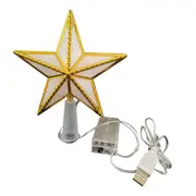 Christmas Star Tree Top Light Pentagram Decoration Lamp Christmas Decoration Led - Warm White