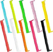 [Koceci] 10 Pairs Curly No Tie Shoe Laces, Elastic Shoe Laces, Bungee Laces for Sneakers, Anti Loose Shoelace for Sneakers