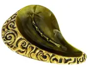 Ashtray Ceramic Haeger 1086 Art Deco Yellow Gold Green Large MCM USA Vintage