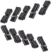 LUTIONS Pack of 20pcs Webbing Ending Clip Quick Slip Keeper Connect Buckle for Backpack Adjusting Strap Black (1")