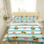 3D Sun Pineapple ZHUA1703 Bed Pillowcases Quilt Duvet Cover Set Queen King Zoe