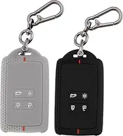 ERMWALR 2 Pack Car Key Full Cover Fit for Renault Clio Megane Koleos Kadjar Talisman Captur Espace Dacia Duster 4 Buttons Keyless Smart Card Case with Keychain (Rnl-BG)