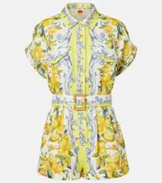 [Farm Rio] Farm Rio Printed linen romper AU 12 multicoloured
