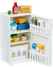 ISAKEN 1:12 Miniature Dollhouse Fridge, Mini Kitchen Fridge Toy Small Simulation Freezer Model Kitchen Appliances Prop Dollhouse Model Gift for Children