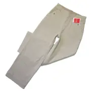 NWT SPANX 20312R Stretch Twill Cropped Wide Leg in Bone Beige Khaki Pants M