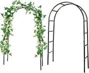 LIWEGHT 7.9Ft Metal Garden Arch, Garden Trellis for Climbing Plants, Outdoor Wedding Garden Arch Bridal Party Decoration, Assemble Freely 2 Sizes, Black