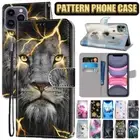 For iPhone 15 Pro max 14 13 12 11 Pro Xs Pattern Wallet Flip Case Magnetic Cover
