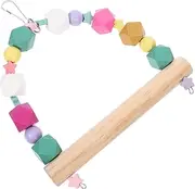 FUTUREORYY Parrot Swing Cockatiels Foraging Parakeets Swing Decorative Perches Bird Rope Swing Perch Bird Rope Perch Budgie Bird Climbing Cage Bird Perch Small Play Wooden