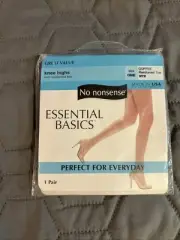 No Nonsense Essential Basic Size One Coffee Knee Highs Reinforced Toe 1 Pair
