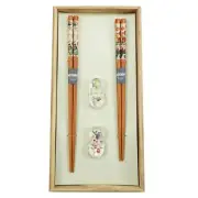 Yamaka Shoten MOOMIN "Herbarium" Chopsticks Pair Set Wooden Box Len...